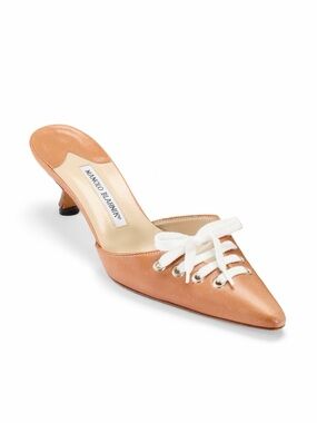 Manolo Blahnik 2000s Brown Sneaker Lace Up Mule Heels